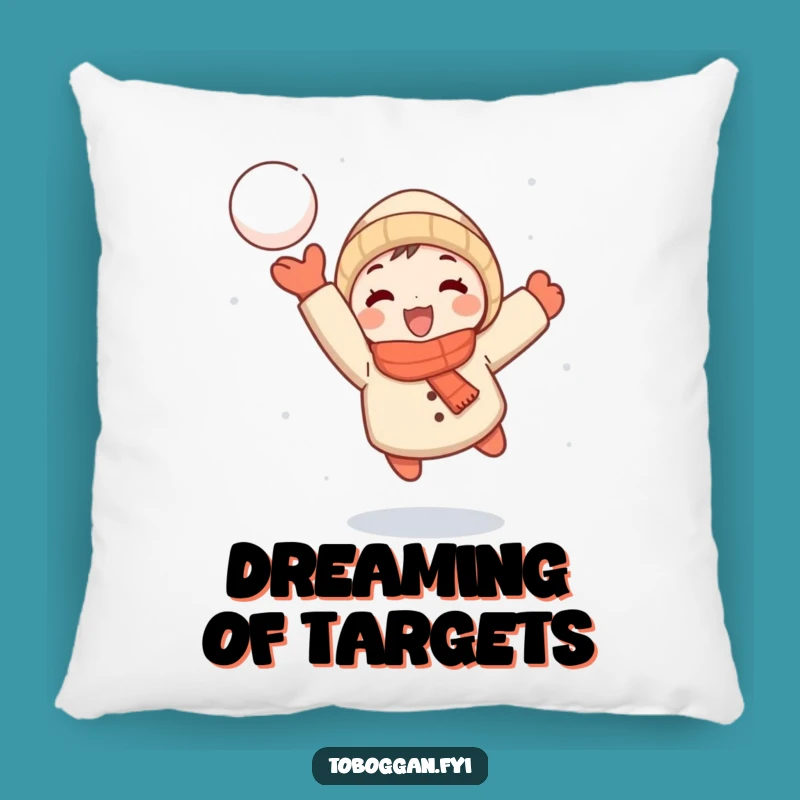 Funny Snowball Thrower Pillow: Snuggle Up with Playful Winter Vibes!