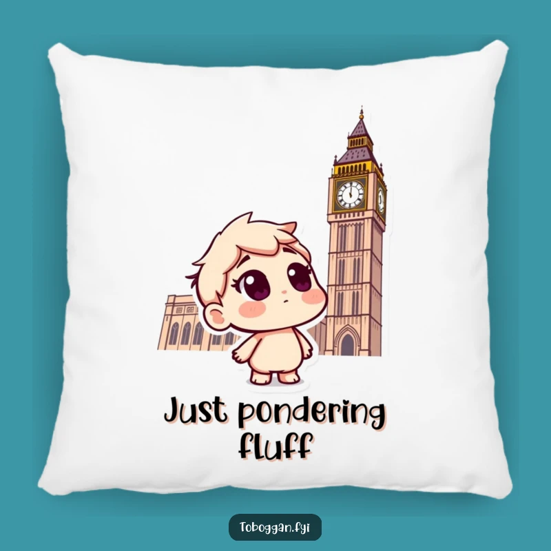 Funny Curious Snow toboggan Pillow: Cozy & Hilarious Decorative Cushion Gift