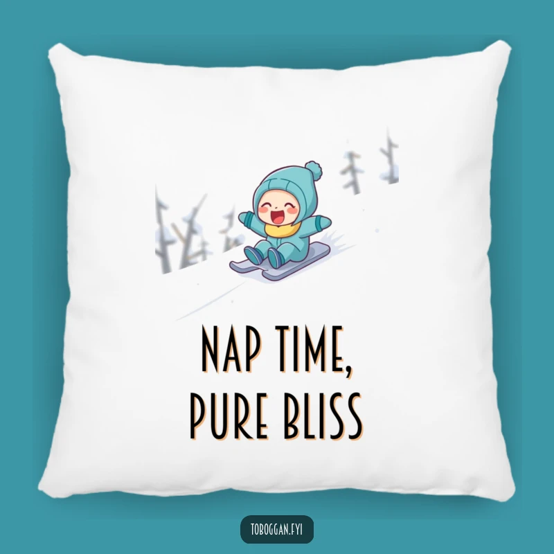 Funny Laughing Snow Sledder Pillow: Cozy Up with Winter's Joy!
