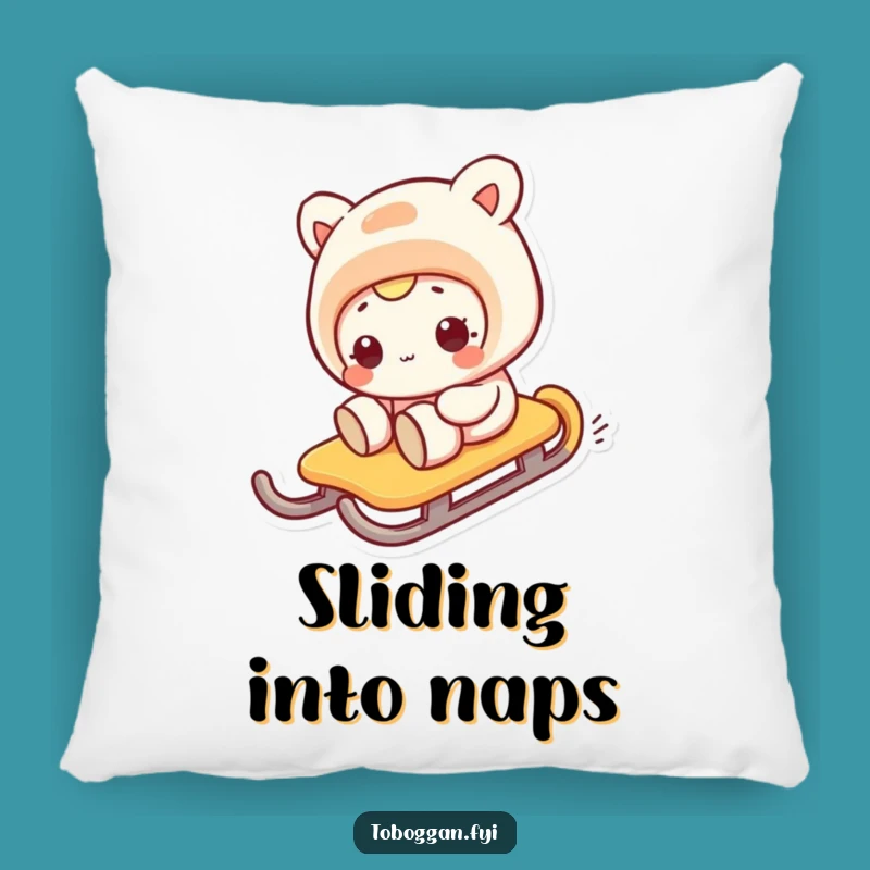 Funny Sideways Sledding Pillow: Soft Comical Character Cushion Gift