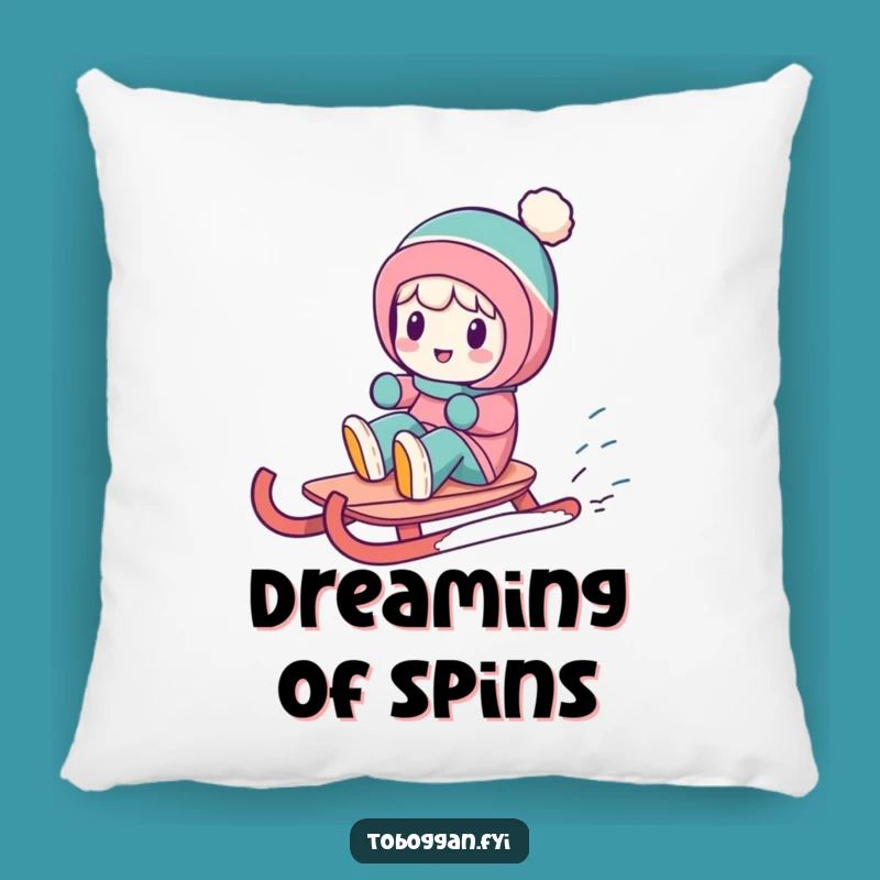 Funny Sledding Character Pillow: Cuddle Up with Winter's Best Laugh
