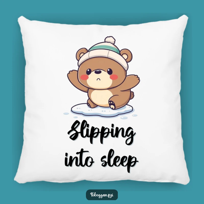 Funny Slipping Bear Pillow: Startled Bear Adds Cozy Humor, Cute Funny Gift