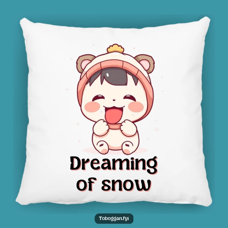 Funny Snow Catcher Pillow: Cozy Character's Winter Comfort Gift
