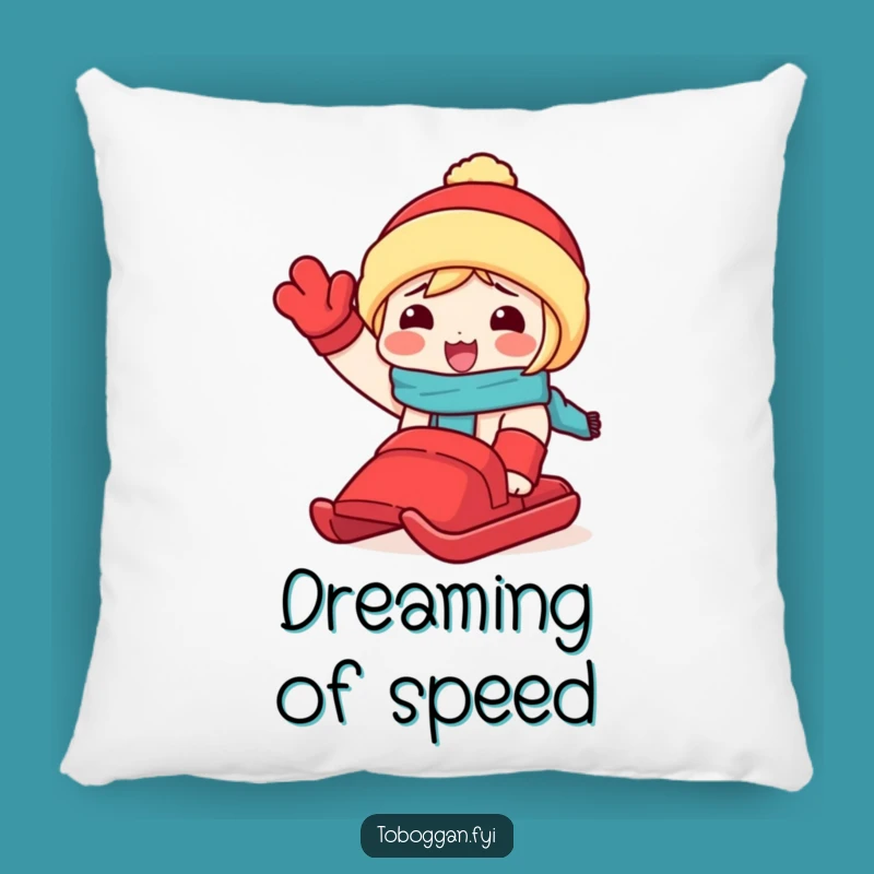 Funny Snow Day Pillow: Cozy Toboggan Character, Cheerful Decor Gift!