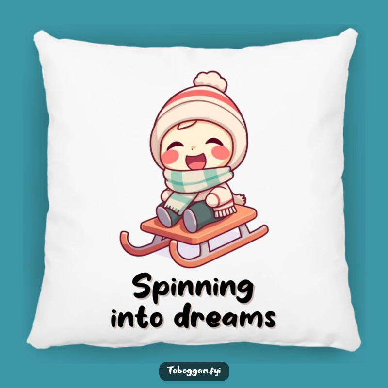 Funny Spinning Sledder Pillow - Cozy Laughing Comfort