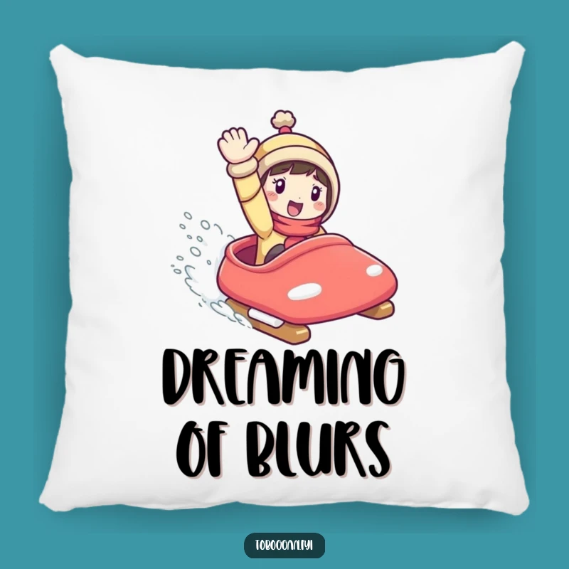 Funny Toboggan Pillow: Character's Cozy Ride - Soft & Humorous Accent Pillow, Great Funny Gift