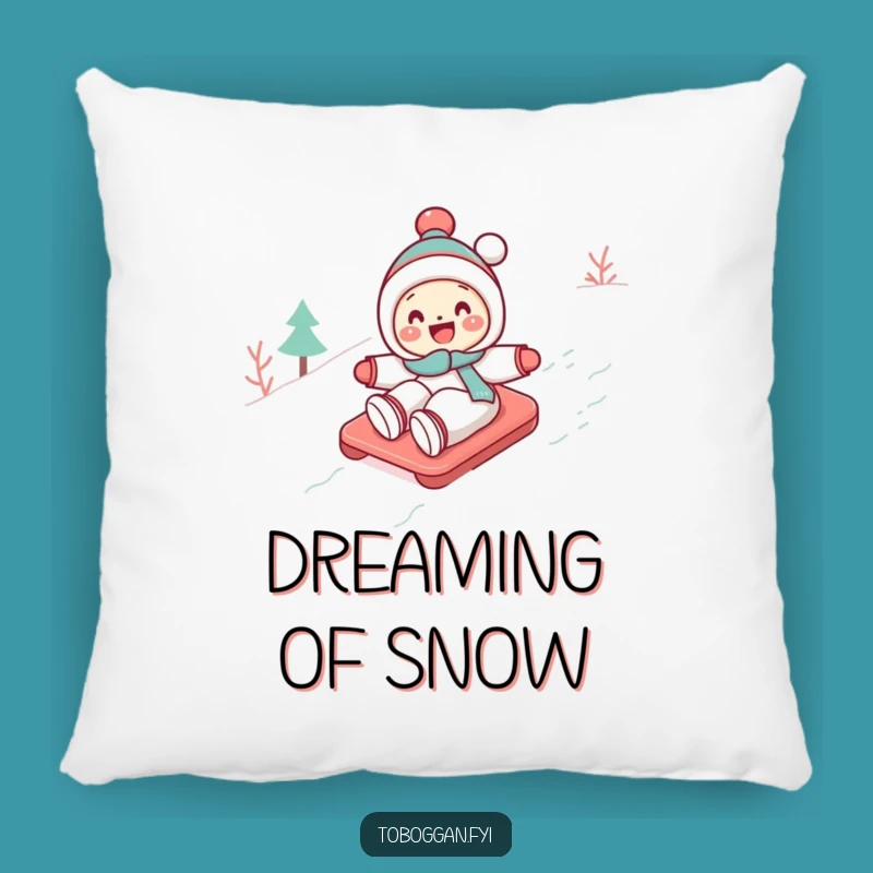 Funny Toboggan Pillow: Cute Character Snow Comfort, Perfect Humorous Accent