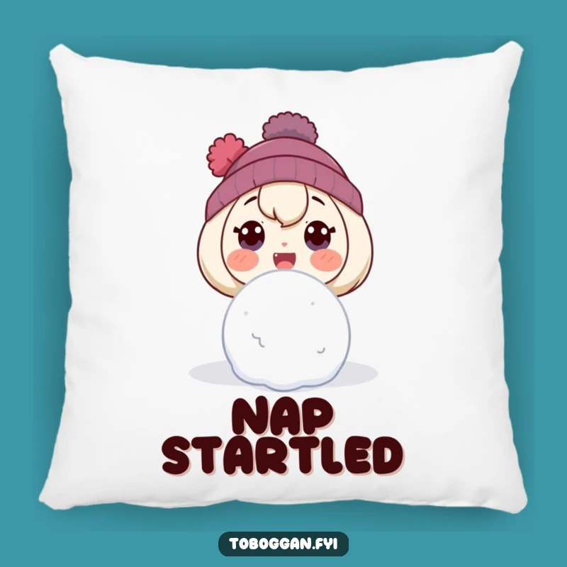 Funny Snowball Surprise Pillow: Cozy Shocked Character Comfort Gift