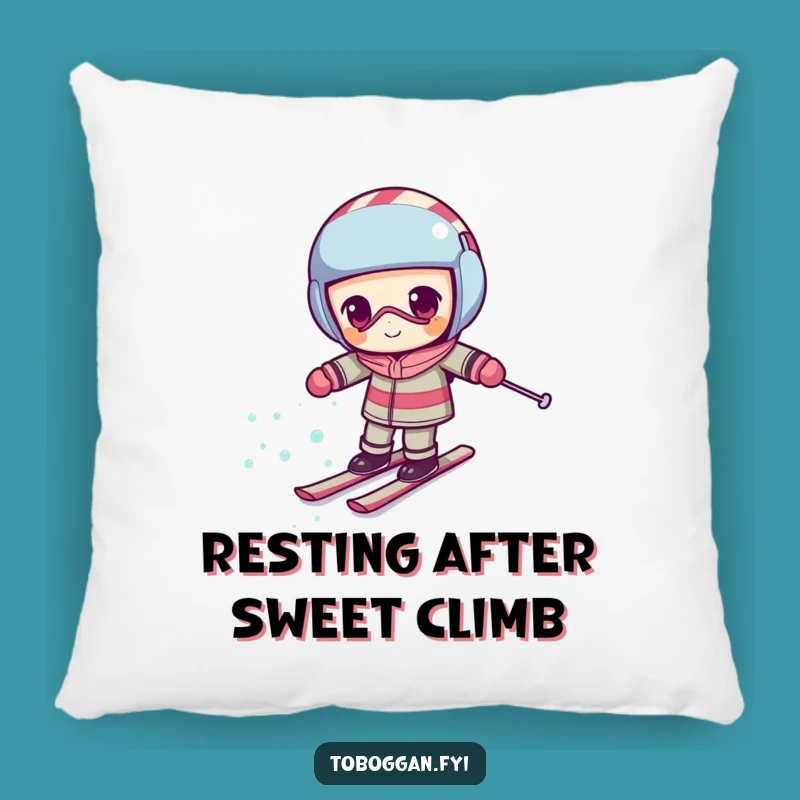 Funny Candy Cane Skiing Pillow - Cozy Comfort and Humor
