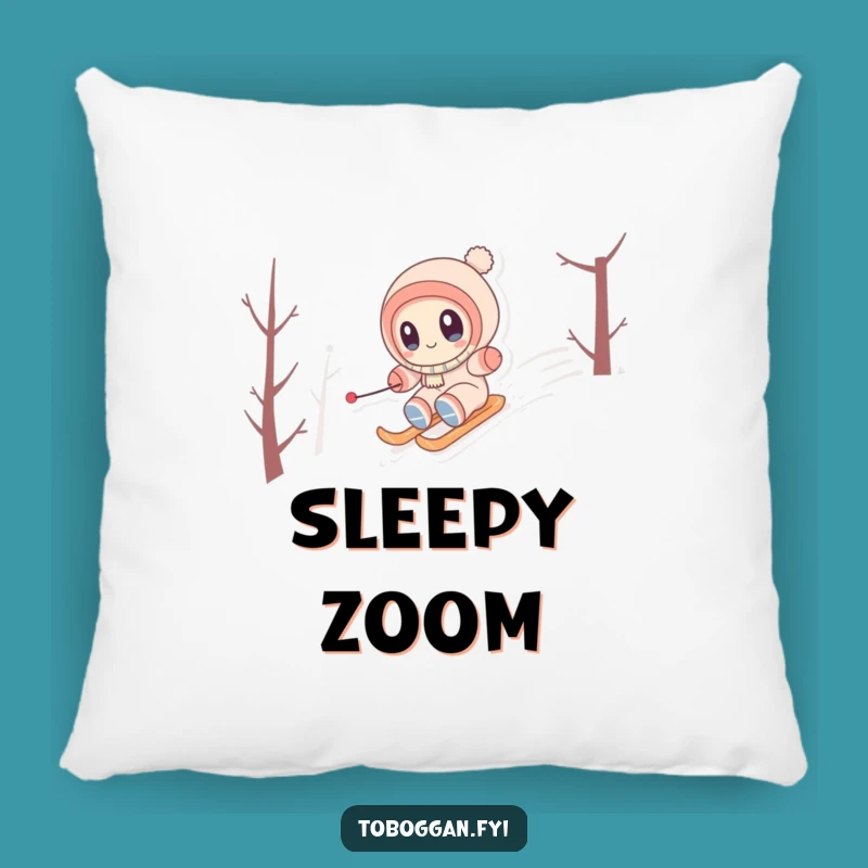 Funny Snowy Hill Zipping Pillow - Cute Winter Comfort
