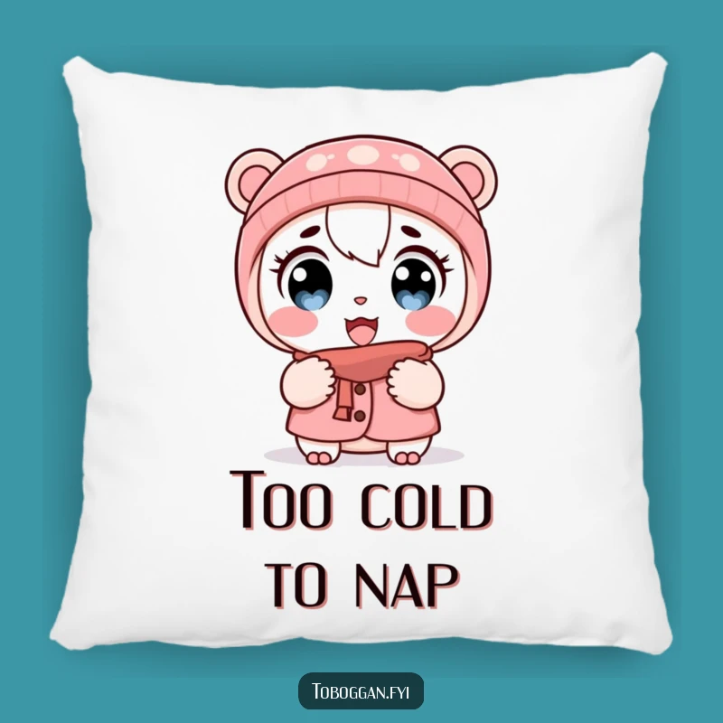 Funny Cold Shocked Character Pillow: Snuggle Up with Winter Amusement!