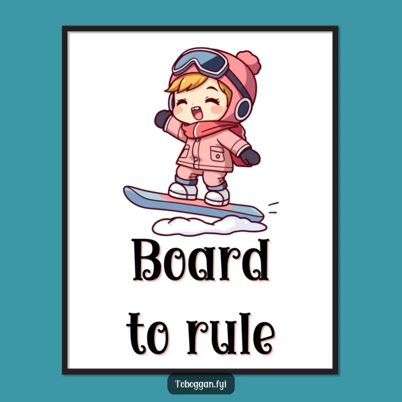 Funny Snowboarder Digital Art: Hilarious Character Balancing Print, Instant Gift!