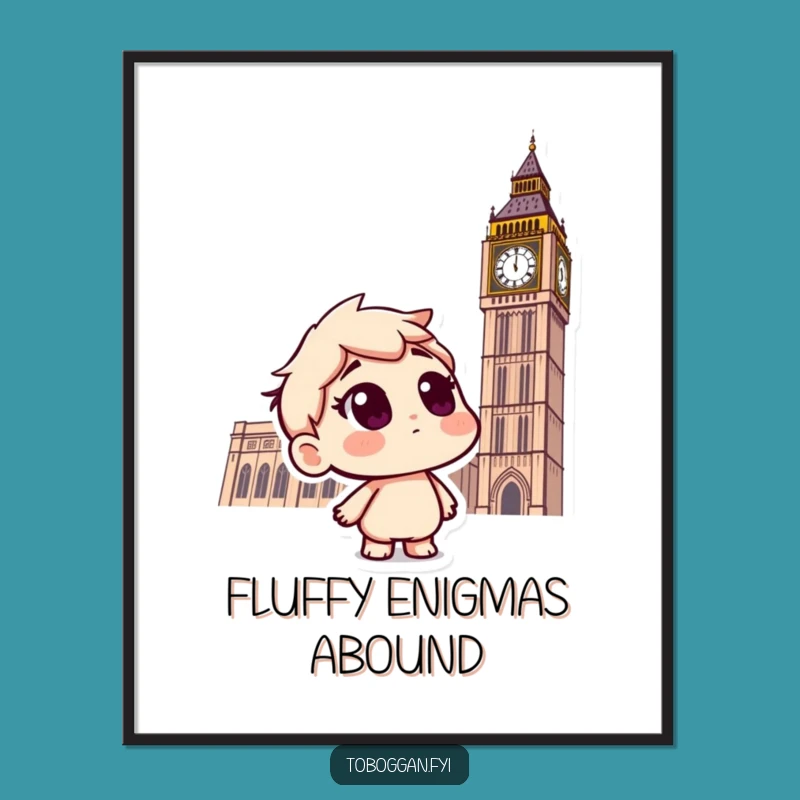 Funny Curious Snow toboggan Digital Art: Hilarious Winter Scene for Your Walls Gift