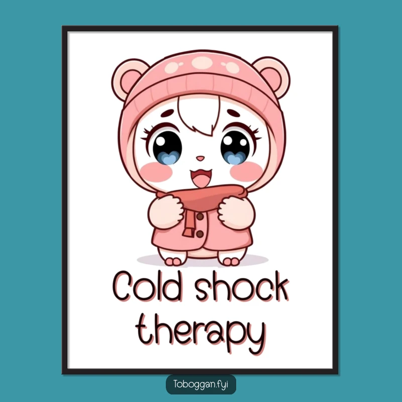 Funny Cold Shocked Character Digital Art Print: Instant Winter Reaction Decor!