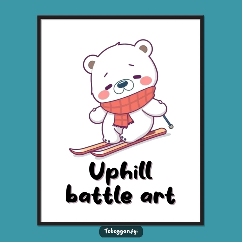 Funny Skiing Polar Bear Digital Art - Confused Arctic Animal Download