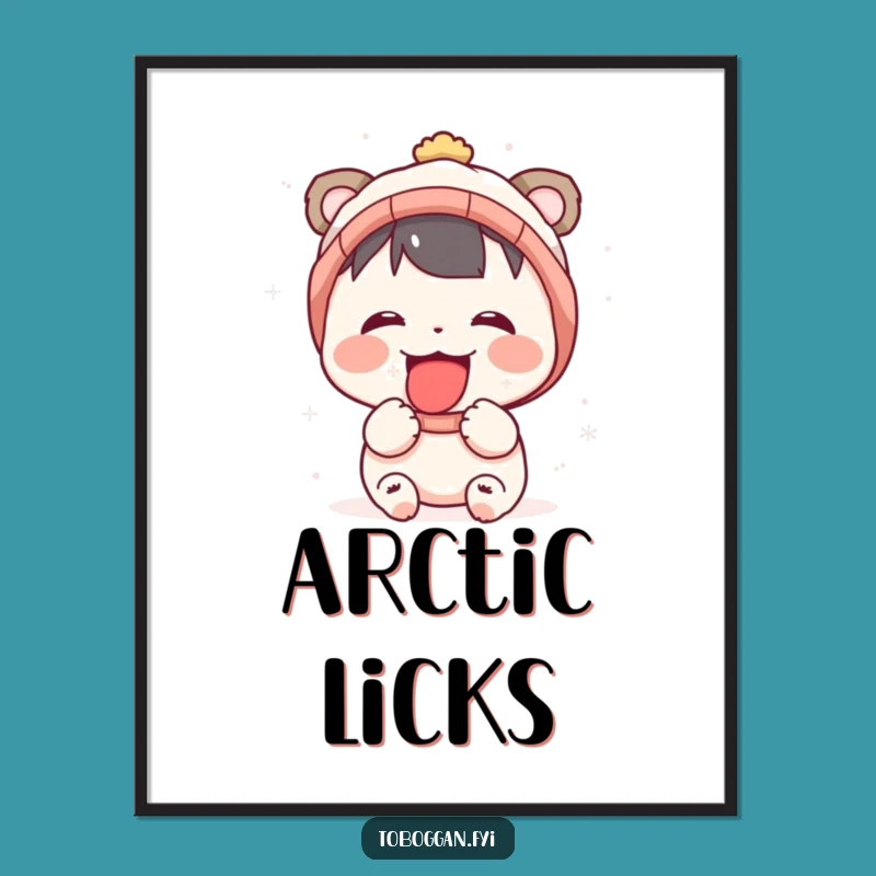 Funny Snow Catcher Digital Art: Joyful Character's Winter Wall Decor Gift