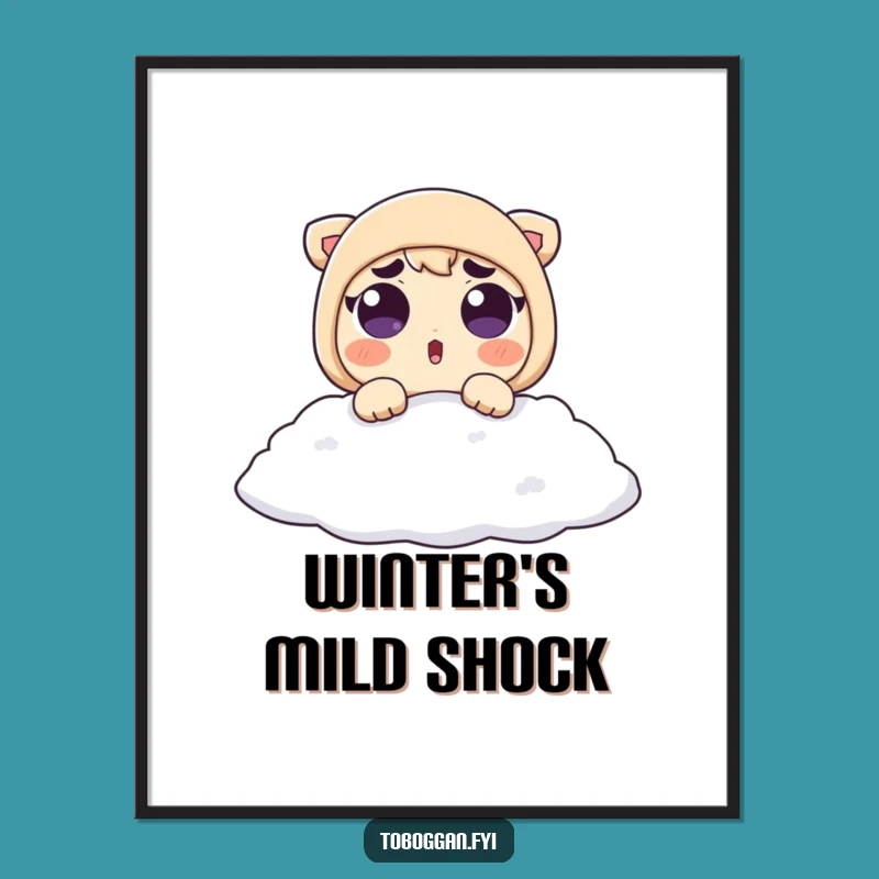 Funny Snow Surprise Digital Art: Surprised Character Instant Download - Fun Funny Gift!