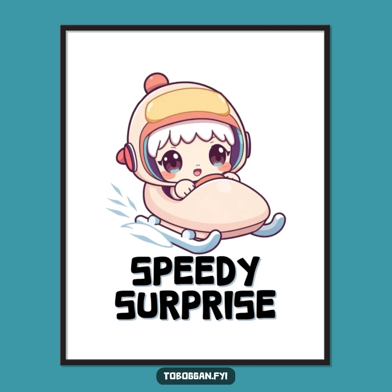 Funny Surprised Sledder Digital Art - Instant Shocking Wall Decor!