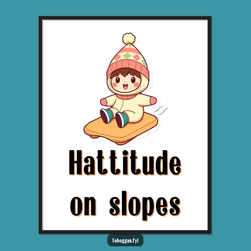 Funny Toboggan Hat Character Print: Instant Hilarious Wall Art