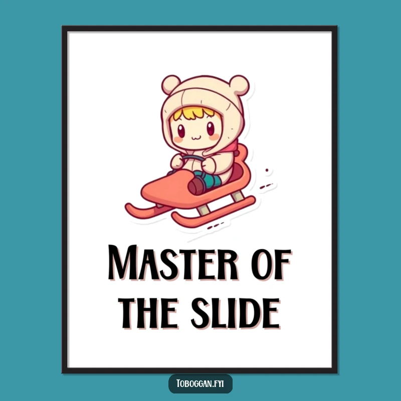 Funny Toboggan Navigator Digital Art: Comical Character's Decor