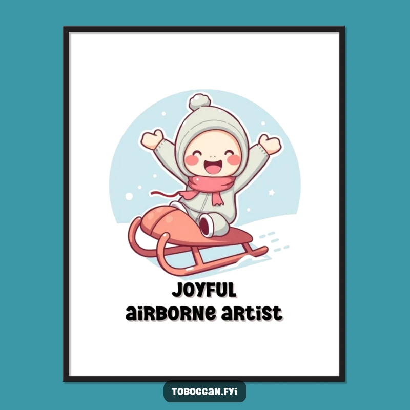 Funny Joyful Jump Digital Art: Rosy Cheeked Character's Decor