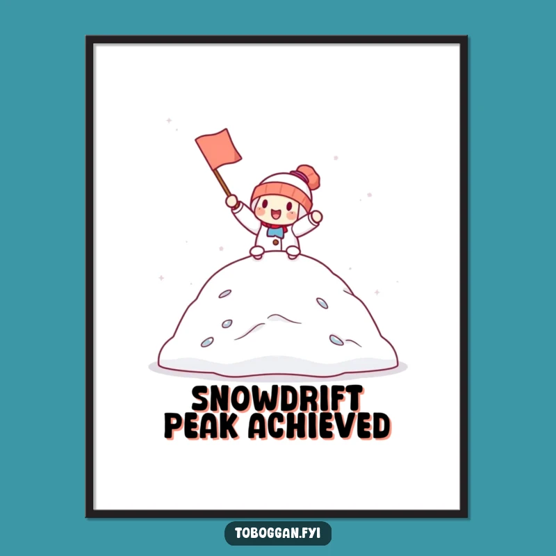 Funny Snowdrift Champion Digital Art: Instant Victory Vibes
