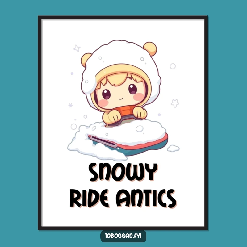 Funny Snowplunge Character Digital Art - Instant Hilarious Winter Decor