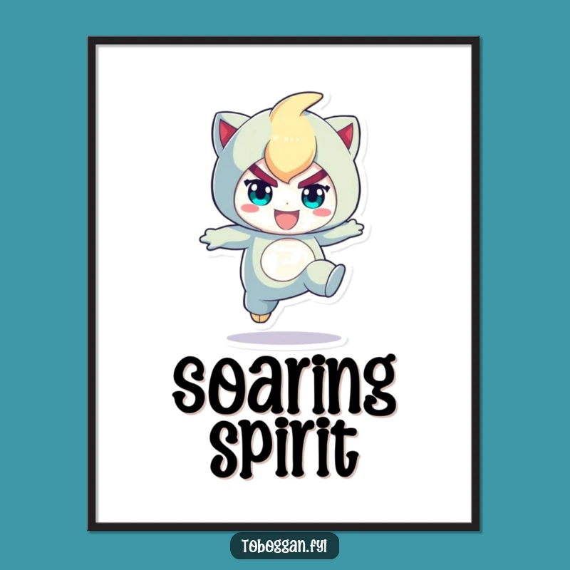 Funny Action Jumper Digital Art: Determined Leap Print, Instant Motivational Gift!