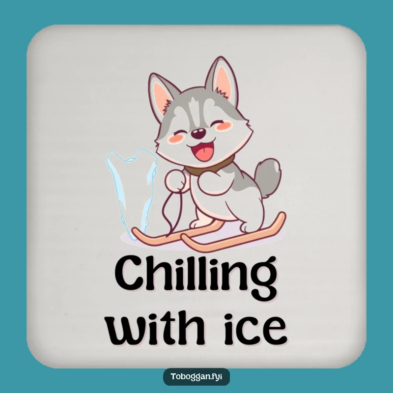Funny Husky Ice Pull Coaster: Comical Protection for Surfaces