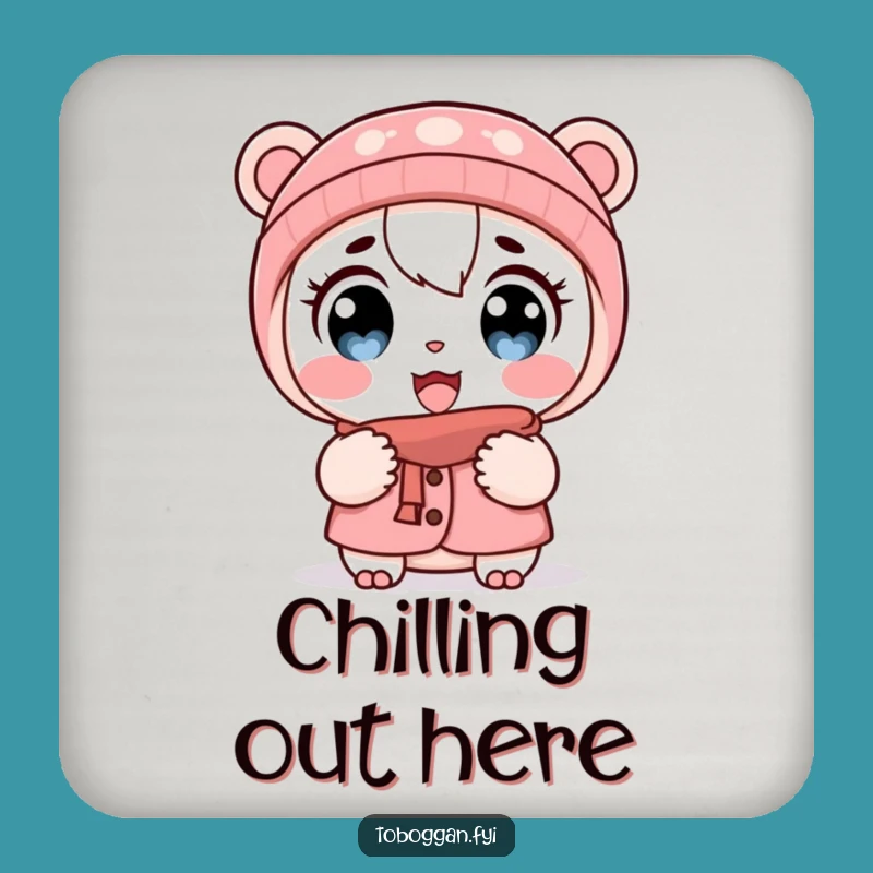 Funny Cold Shocked Character Coaster: Protect Surfaces with a Chilly Smile!