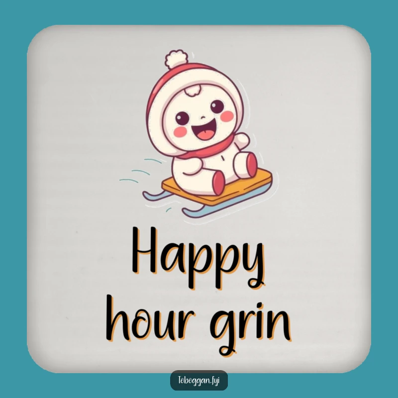 Funny Grinning Sledder Coaster: Protect Surfaces with Happy Sledding