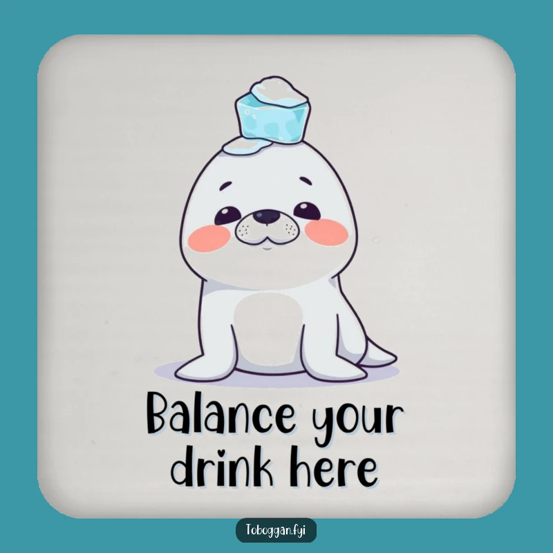 Funny Seal Coaster: Protect Surfaces from Icy Stunts!