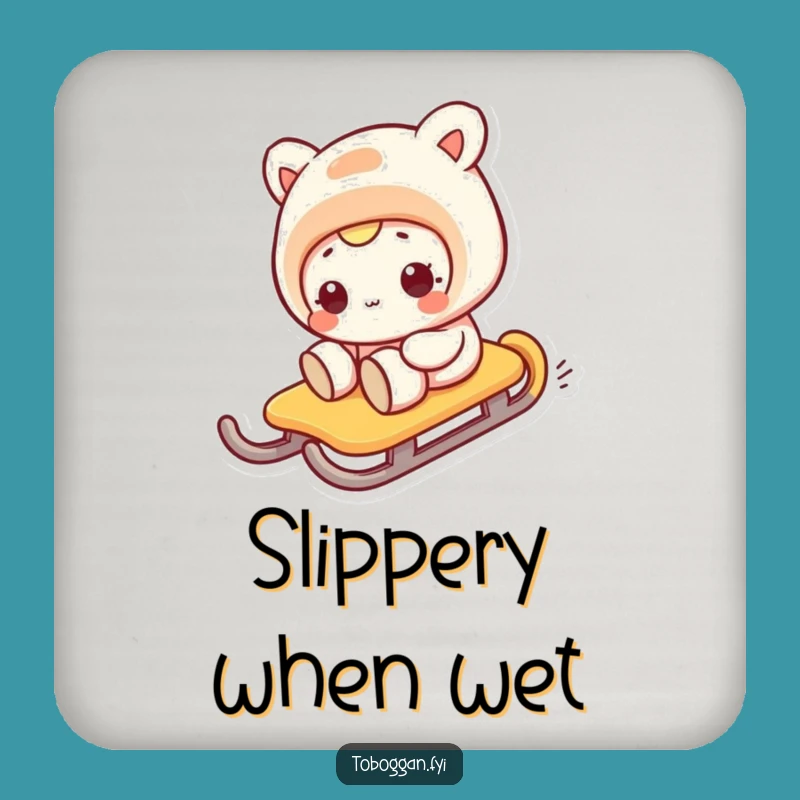 Funny Sideways Sledding Coaster: Protect Surfaces Comical Character Gift
