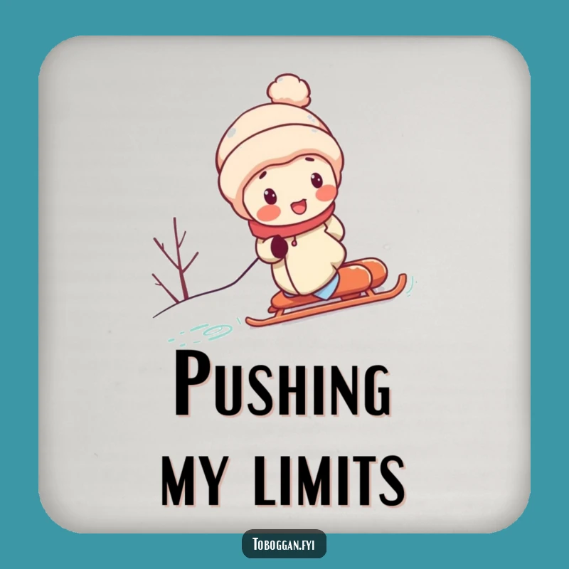 Funny Sled Pusher Coaster: Protect Surfaces with Hilarious Character Winter Effort