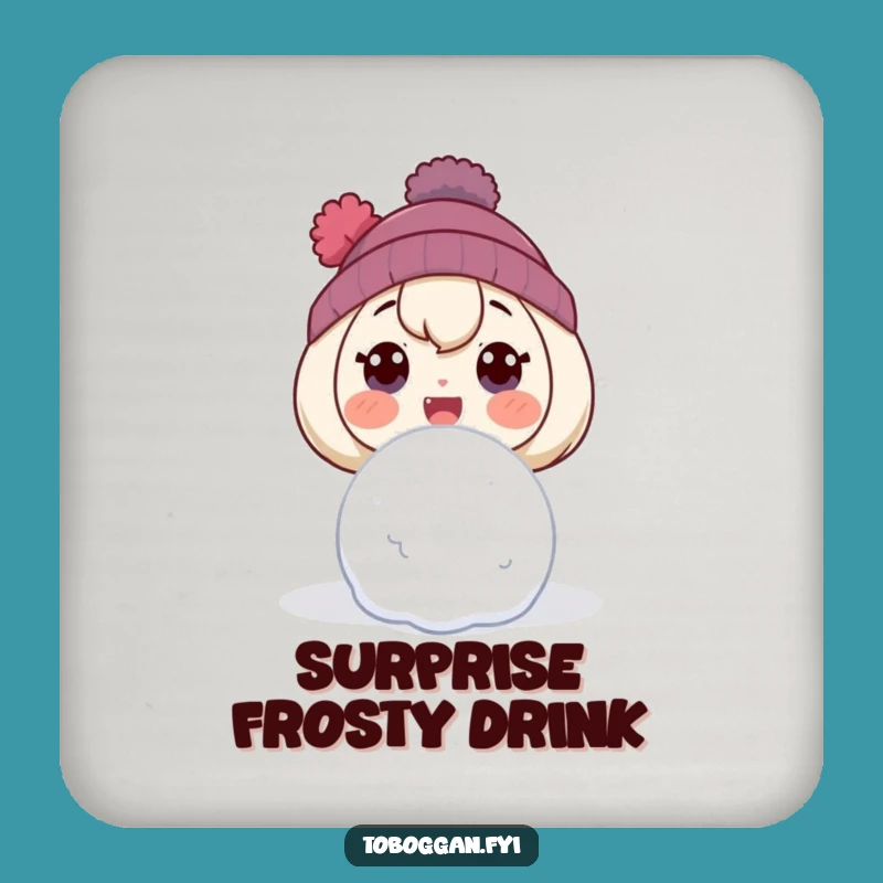 Funny Snowball Surprise Coaster: Character's Shocked Table Gift