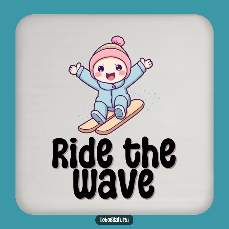 Funny Snowy Slope Surfer Coasters: Protect Surfaces with Winter Fun, Set of Funny Gifts