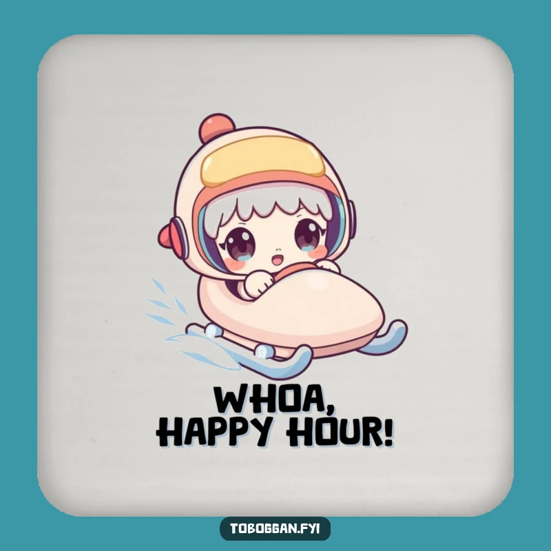 Funny Surprised Sledder Coaster - Protect Surfaces with Surprise!