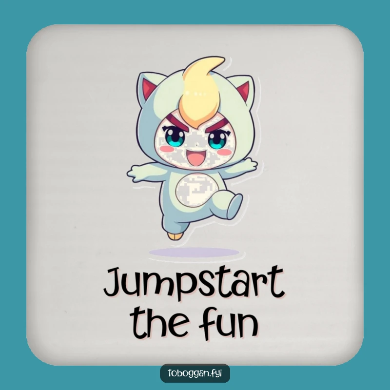 Funny Action Jumper Coaster: Determined Leap, Playful Table Protector Gift!