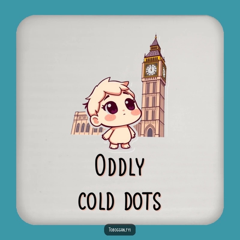 Funny Curious Snow toboggan Drink Coaster: Protect Surfaces with Hilarious Winter Charm Gift