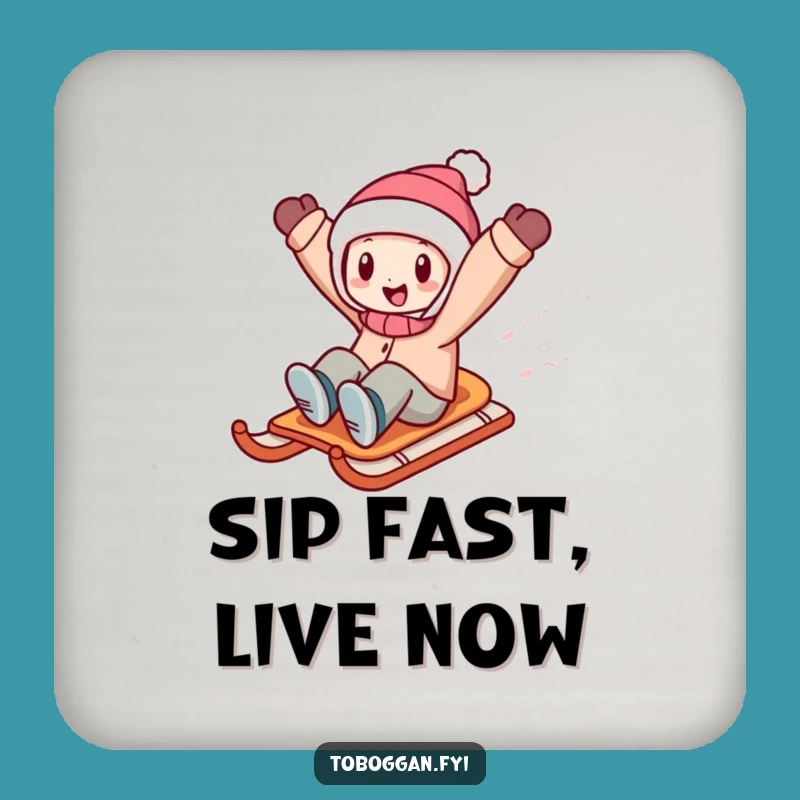 Funny Sledding Character Coaster: Add Thrills to Your Tabletop!