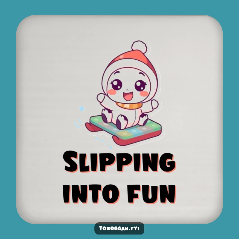 Funny Toboggan Drink Coaster: Protect Surfaces with Fun - Cute Funny Gift!