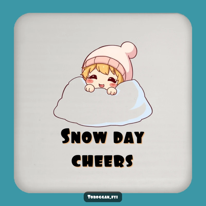 Funny Snowdrift Giggle Coaster Set: Protect Your Table with Winter Smiles