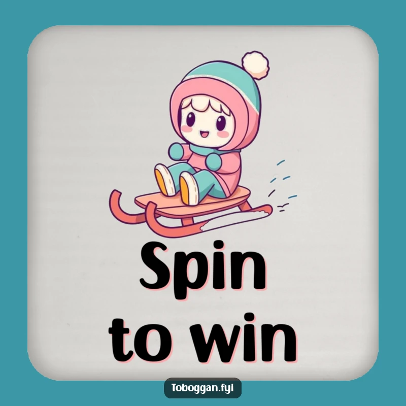 Funny Sledding Character Coaster Set: Protect Surfaces with Winter Smiles