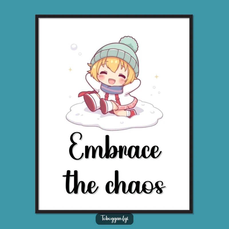 Funny Snow Tumbler Poster: Decorate Your Space with Winter Joy!