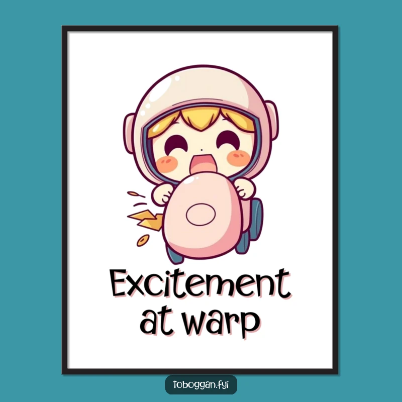 Funny Excited Speeding Poster - Thrill Ride Art Print Gift