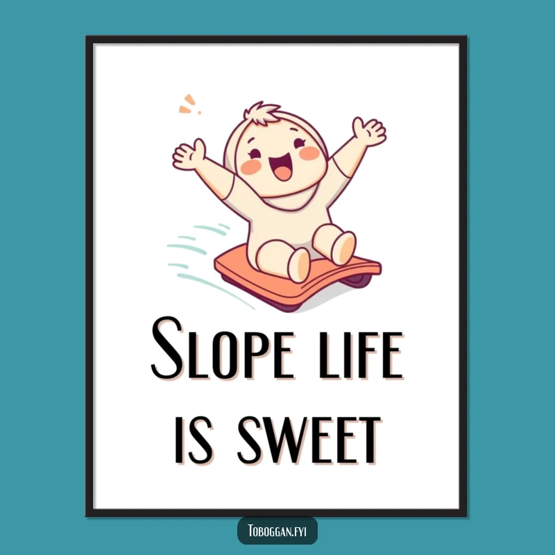 Funny Character Slope Slide Poster: Vibrant Wall Art for Cheerful Homes
