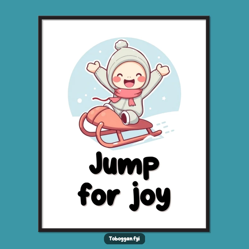 Funny Joyful Jump Poster: Rosy Cheeked Character's Wall Art