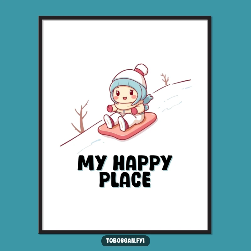 Funny Snow Hill Character Poster: Bring Winter Joy to Your Walls!