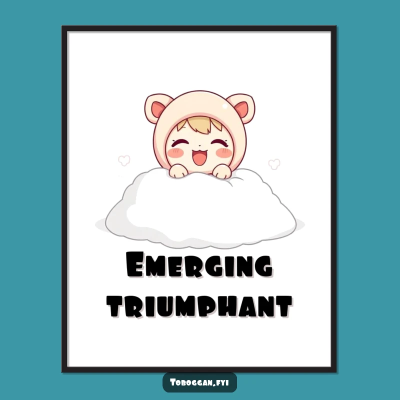 Funny Snow Joy Character Poster - Hilarious Winter Wonderland Art Gift