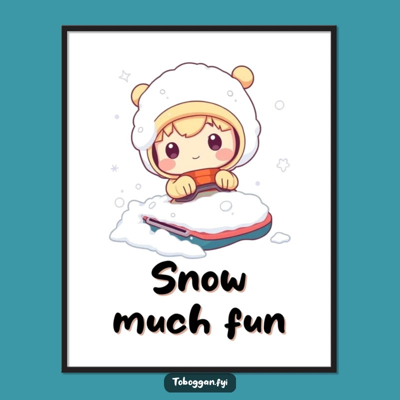 Funny Snowplunge Character Poster - Hilarious Winter Wall Art Gift